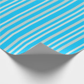 Grijze groene strepen op Sky Blue Cadeaupapier (Hoek)