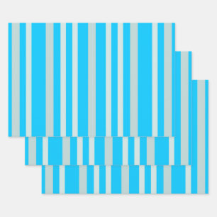 Grijze groene strepen op Sky Blue Inpakpapier Vel