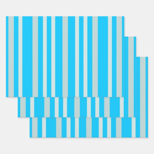 Grijze groene strepen op Sky Blue Inpakpapier Vel (Set)