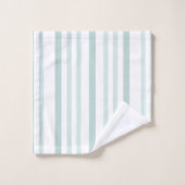 Grijze groene strepen op wit bad handdoek (Wasdoekje)