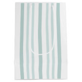 Grijze groene strepen op wit medium cadeauzakje (Achterkant)