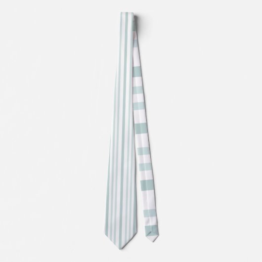 Grijze groene strepen op wit stropdas (Voorkant)
