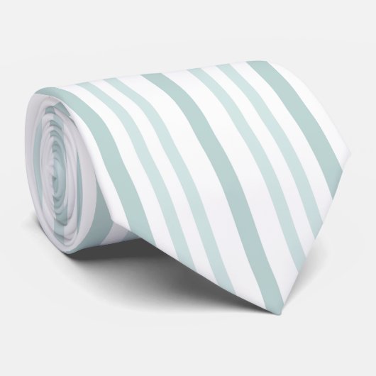 Grijze groene strepen op wit stropdas (Opgerold)