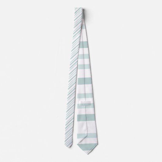 Grijze groene strepen op wit stropdas (Achterkant)