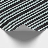 Grijze groene strepen op zwart cadeaupapier (Hoek)
