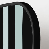 Grijze groene strepen op zwart pickleball paddle (Links Detail)