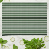 Grijze groene strepen theedoek (Gevouwen)