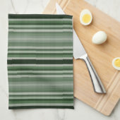 Grijze groene strepen theedoek (Quarter Fold)