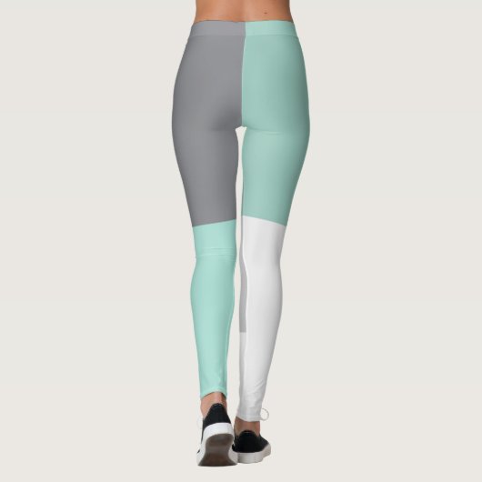 Grijze groene vierkanten leggings (Achterkant)
