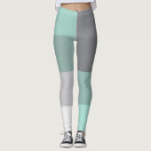 Grijze groene vierkanten leggings (Voorkant)