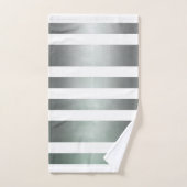 Grijze groene witte roeststreep bad handdoek (Handdoek)