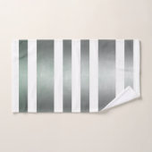 Grijze groene witte roeststreep bad handdoek (Handdoek)