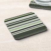 Grijze, groene, witte strepen. bier onderzetter (Linkerzijde)