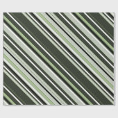 Grijze, groene, witte strepen. cadeaupapier (Vlak)