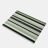 Grijze, groene, witte strepen. deurmat (Schuin)