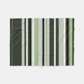 Grijze, groene, witte strepen. fleece deken (Voorkant (Horizontaal))