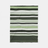 Grijze, groene, witte strepen. fleece deken (Voorkant)