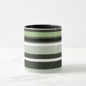Grijze, groene, witte strepen. mok (Midden)