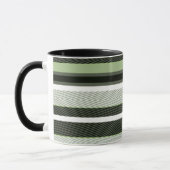 Grijze, groene, witte strepen. mok (Links)