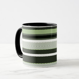 Grijze, groene, witte strepen. mok