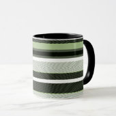 Grijze, groene, witte strepen. mok (Voorkant rechts)