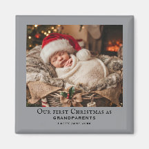 Grijze grootouders eerste kerst baby foto 