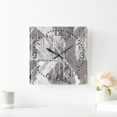 Grijze grunge print. Acrylaat wandklok (Huis)