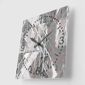 Grijze grunge print. Acrylaat wandklok (Hoek)