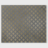 Grijze Grungy Fleur De Lis Royal Graphite Cadeaupapier (Vlak)