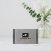 Grijze Grungy Metallic Textuur Visitekaartje (Staand voorkant)