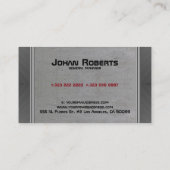 Grijze Grungy Metallic Textuur Visitekaartje (Achterkant)