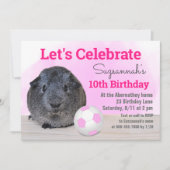 Grijze Guinee Varkens Roze Voetbal Aangepast Kaart (Voorkant)