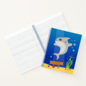 Grijze haai Kinder Onder de Zeeen Cartoon Notitieboek (Binnen)