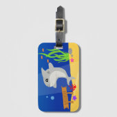 Grijze haai Kleurrijke Ocean Cartoon Bagagelabel