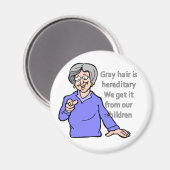 Grijze haarmagneet magneet (Voorkant / Achterkant)