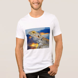 Grijze hagedis bij zonsondergang Tri-Blend shirt