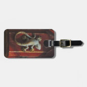 grijze hagedis op versleten hout bagagelabel (Voorkant horizontaal)