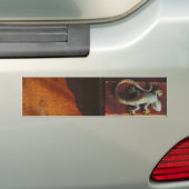 grijze hagedis op versleten hout bumpersticker (Op auto)