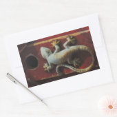 grijze hagedis op versleten hout rechthoekige sticker (Envelop)