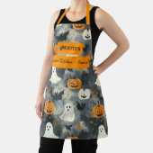 Grijze Halloween met geesten, pompoenen en vleermu Schort (Insitu)