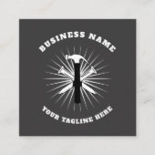 Grijze hamer en nagels bouwgereedschap Handyman Vierkante Visitekaartje (Voorkant)