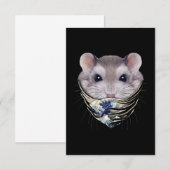 Grijze hamster in de tsunami van de odo Japan RSVP Kaartje (Voorkant / Achterkant)