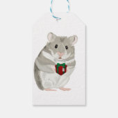 Grijze Hamster jongens gepersonaliseerd Kerstmis Cadeaulabel (Achterkant)