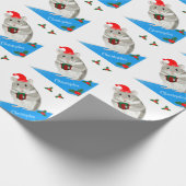 Grijze Hamster jongens gepersonaliseerd Kerstmis Cadeaupapier (Hoek)