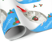 Grijze Hamster jongens gepersonaliseerd Kerstmis Cadeaupapier (Rol Hoek)