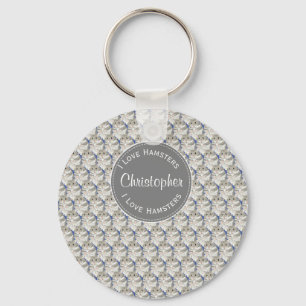 Grijze hamsterjongen gepersonaliseerd sleutelhanger