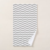Grijze handdoekset met chevron stripe bad handdoek (Handdoek)