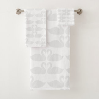 Grijze handdoekset met minimalistisch patroon bad handdoek