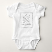 Grijze handgetekende après bébé winterski romper (Voorkant)