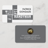 Grijze Handyman Tools Silhouet Visitekaartje (Voorkant / Achterkant)